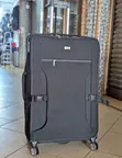 Black Fabric Trolley Travel Suitcase (Large) - 2