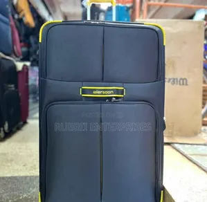 Wiersoon Fabric Travel Suitcase - Black & Yellow (Large)