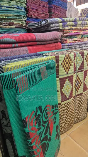 Woven Plastic Floor Mat (Chatai) - 9ft x 12ft, Multi-Design