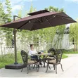 Large 3x3m Double-Tiered Cantilever Patio Umbrella - 1