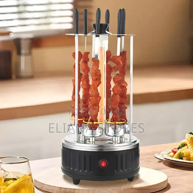 Smokeless Electric BBQ Grill with 6 Rotating Skewers - 1