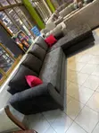 C-Arm Brown Sofa - 1