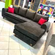 C-Arm Brown Sofa - 3