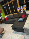 C-Arm Brown Sofa - 5