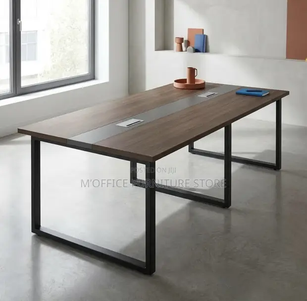 Custom Metallic Stand Boardroom Table - 1
