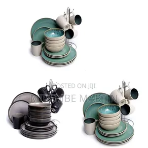 16-Piece Modern Stoneware Dinnerware Set with Mug Tree