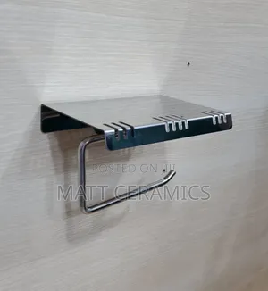 Brand New Toilet Paper Holder - Black & Silver