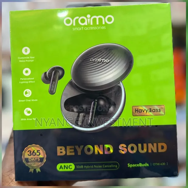 Oraimo Space Buds True Wireless Earbuds - Black - 1