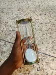 Vintage-Style Brass and Glass Hourglass Sand Timer - 1