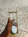 Vintage-Style Brass and Glass Hourglass Sand Timer - 2
