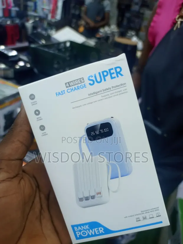 20000mAh Mini Power Bank 4-in-1 with Built-in Cable - 1