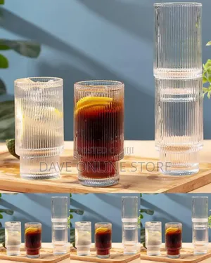 Stackable Fluted Ribbed Glasses (Set of 6)