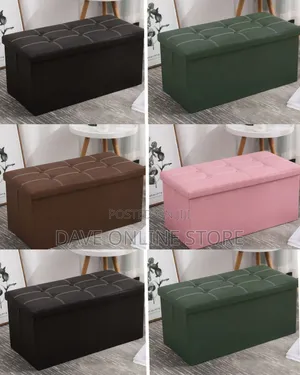 Multi-Colored Fabric Storage Ottoman Bench