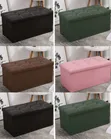 Multi-Colored Fabric Storage Ottoman Bench - 1