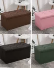 Multi-Colored Fabric Storage Ottoman Bench - 2