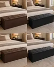 Brand New Faux Leather Folding Storage Ottoman - 2