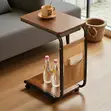C-Shaped Mobile Rolling Side Table - 1