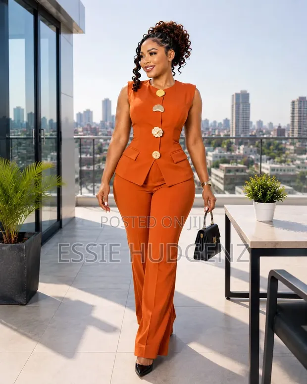 2pc Casual Pant Suit - Women's - 1