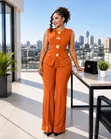 2pc Casual Pant Suit - Women's - 2