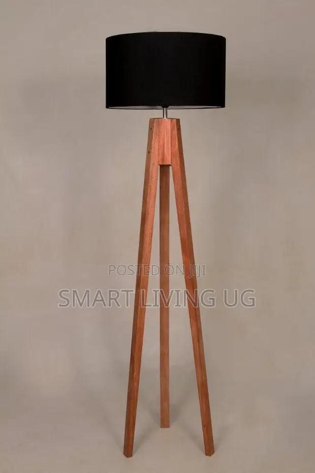 Elegant Mid-Century Modern Wood Floor Lamp - 1