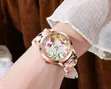 Women's Floral Print Quartz Watch with Silicone Strap - 2