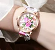 Classy Women's Silicone Strap Floral Quartz Watch - 2