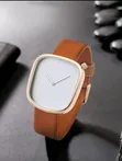 Pebble Minimalist PU Leather Quartz Women's Watch - 1