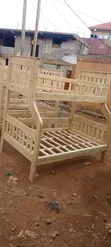 Twin Double Varnished Bed Frame - 1