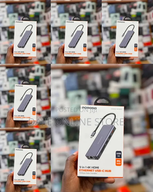 Porodo 9-in-1 USB-C Hub (PD-91CHB-GY) - 1