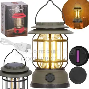 Portable Retro-Style LED Camping Lantern