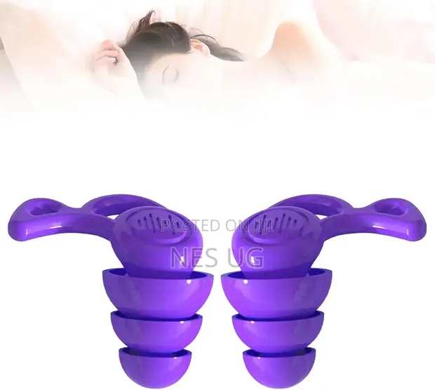 1 Pair Reusable Ear Plugs for Noise Cancellation - Purple - 1