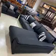 Brand New Black Leather L-Shape Sofa Set - 3
