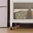 Kitchen Pantry Cabinet with Glass Doors & Wheels - 3