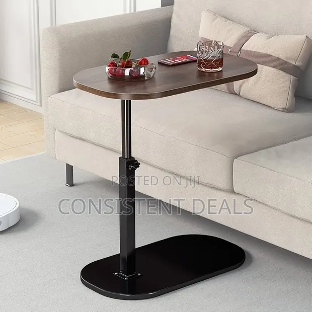 Adjustable Height C-Shaped Side Table - 1
