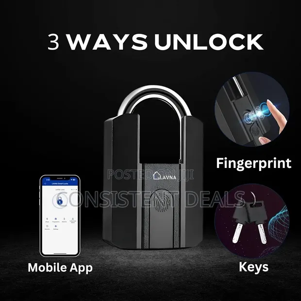 Heavy Duty Smart Padlock with Fingerprint Access - 1