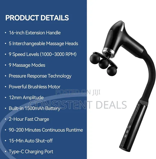 Massage Gun with Upgraded Extension Handle - 1