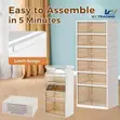 6-Tier Stackable & Collapsible Plastic Shoe Cabinet - 1