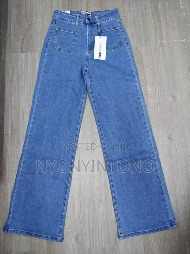 High Quality Wide Leg Jeans - Blue - 1