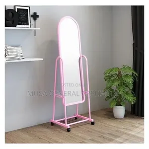 Full-Length Standing Dressing Mirror with Metallic Frame