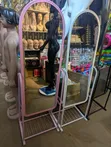 Full-Length Standing Dressing Mirror with Metallic Frame - 2