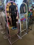 Full-Length Standing Dressing Mirror with Metallic Frame - 3