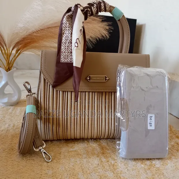 Chrisbella 2pc Pleated Handbag Set with Wallet - 1