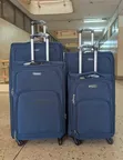 Four-Piece Navy Blue Softshell Spinner Suitcase Set - 2