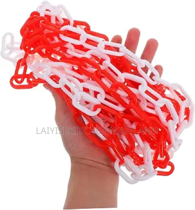 6mm Plastic Chain Barrier Link - Red & White - 1