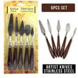 5-Piece Steel Palette Knife Set for Art & Cake Decorating - 4