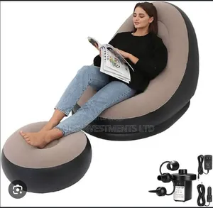 2pc Inflatable Air Sofa/Lounge Chair with Ottoman - Multicolor