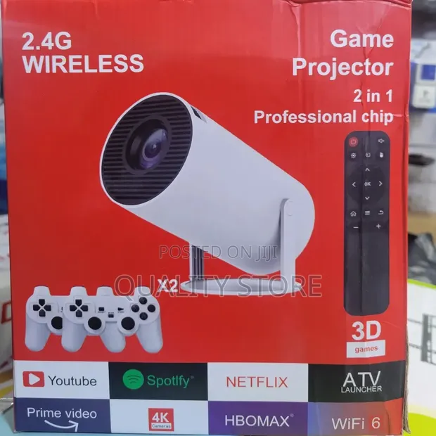 2-in-1 Game Projector (Android Smart Projector & Retro Gaming) - 1