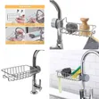 Aucet-Mounted Kitchen Sink Caddy and Sponge Organizer - 1