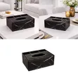 PU Leather Tissue Box Holder with Desk Organizer - 1