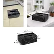 PU Leather Tissue Box Holder with Desk Organizer - 2